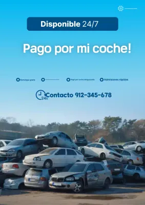 Anuncio de coche moderno azul