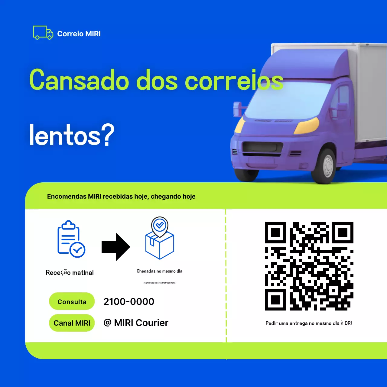 Anúncio do Blue Modern Courier