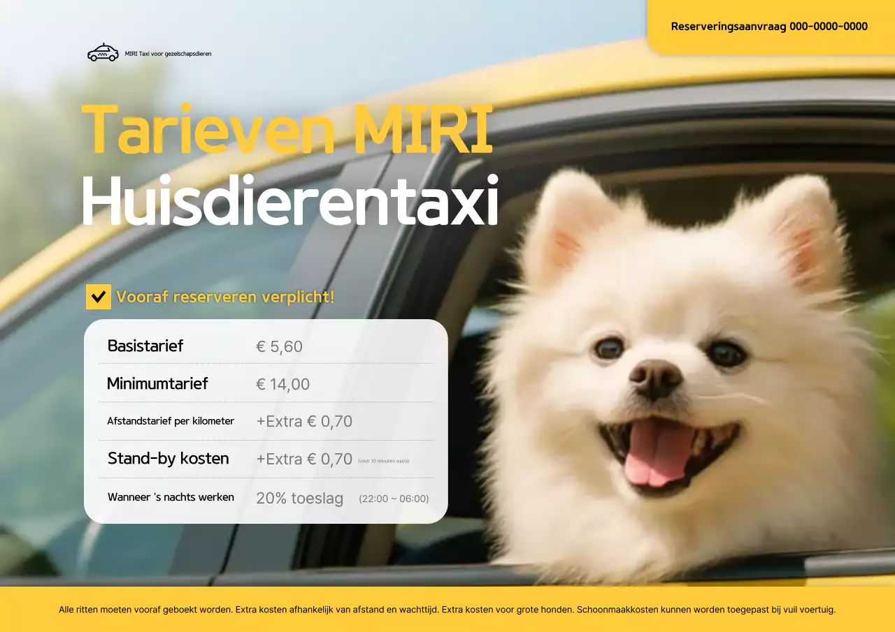 Gele eenvoudige huisdieradvertentie