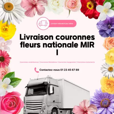 Publicité pour la livraison de fleurs roses simples