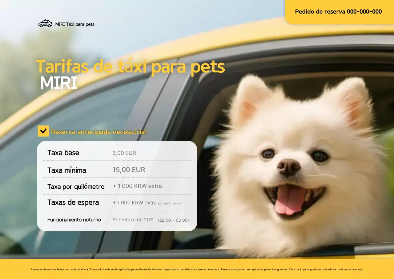Anúncio Simples Amarelo para Animais de Estimação