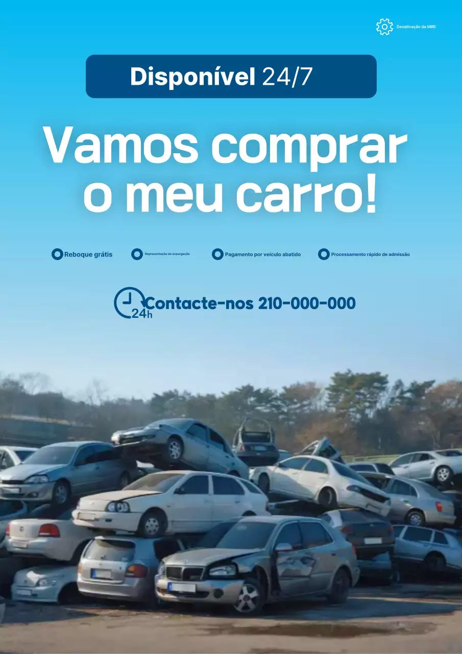 Anúncio de carro moderno azul