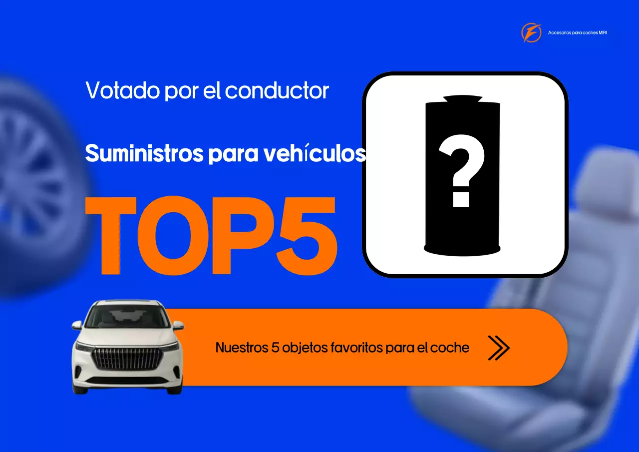 Anuncio de accesorios para coches modernos de color azul