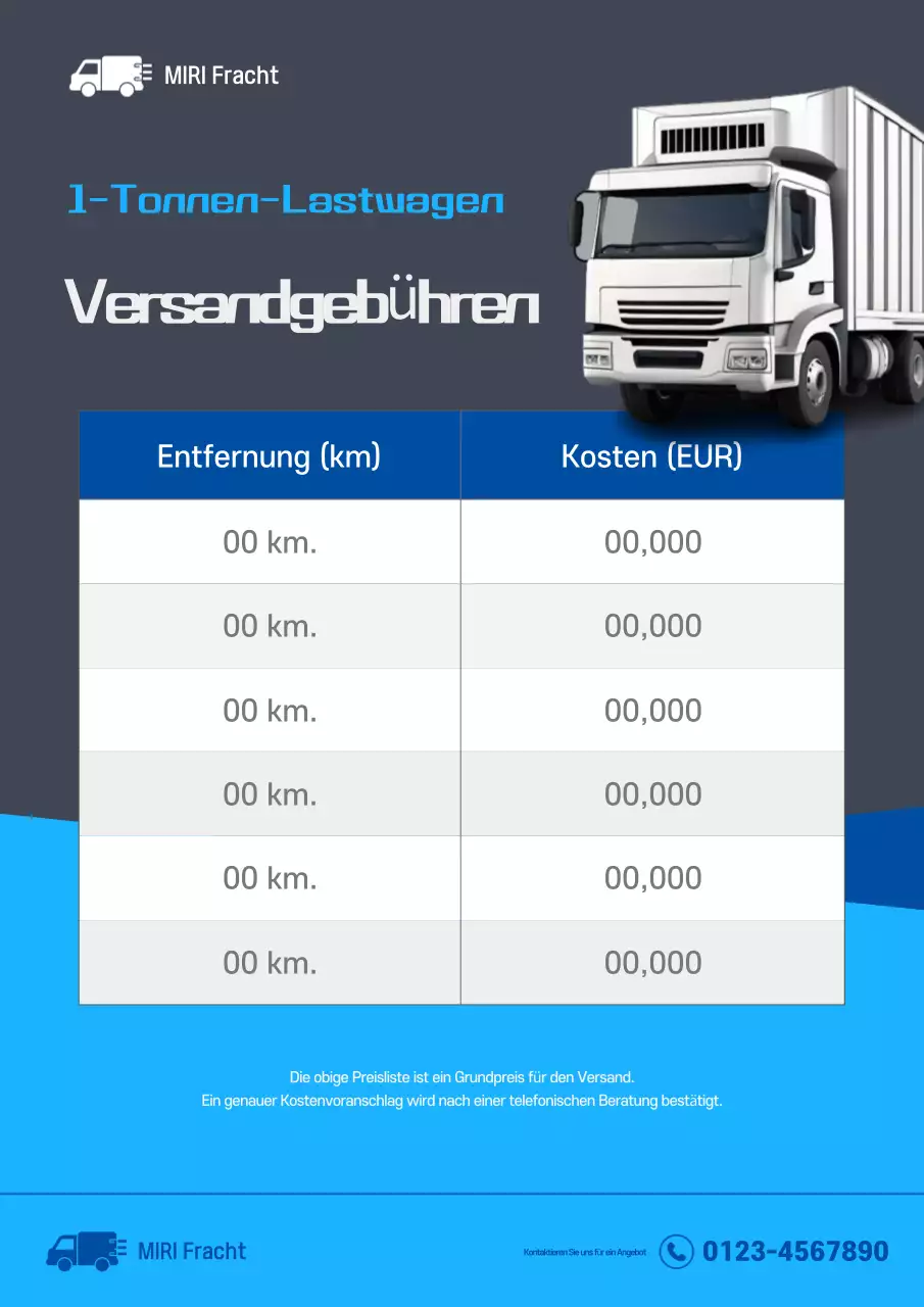 Blue Simple Versandkostenleitfaden