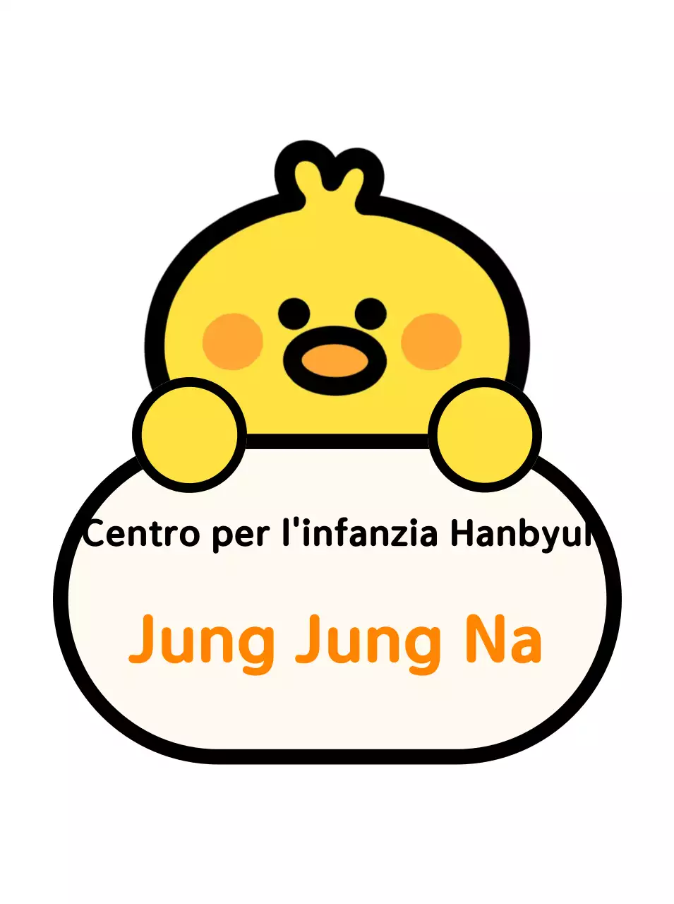 Etichetta gialla con il nome del bambino per la scuola materna