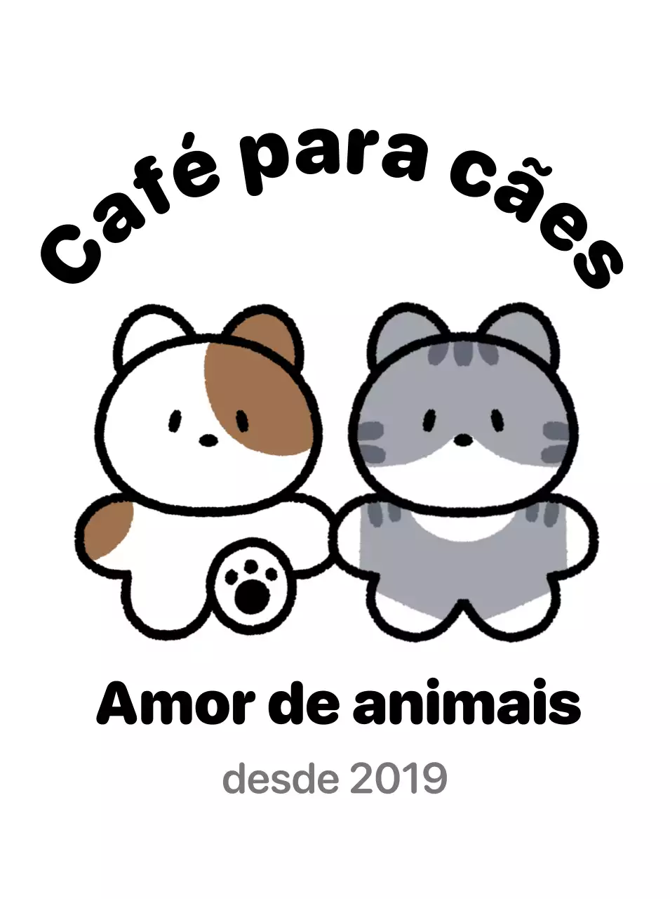 Logotipo preto e fofo de um café