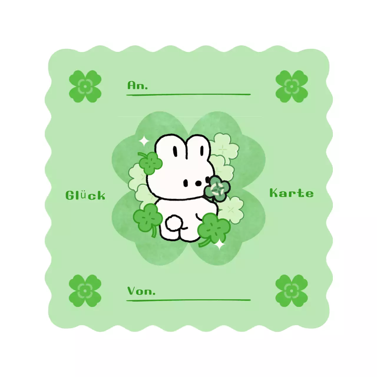 Grüne süße Figur Postkarte