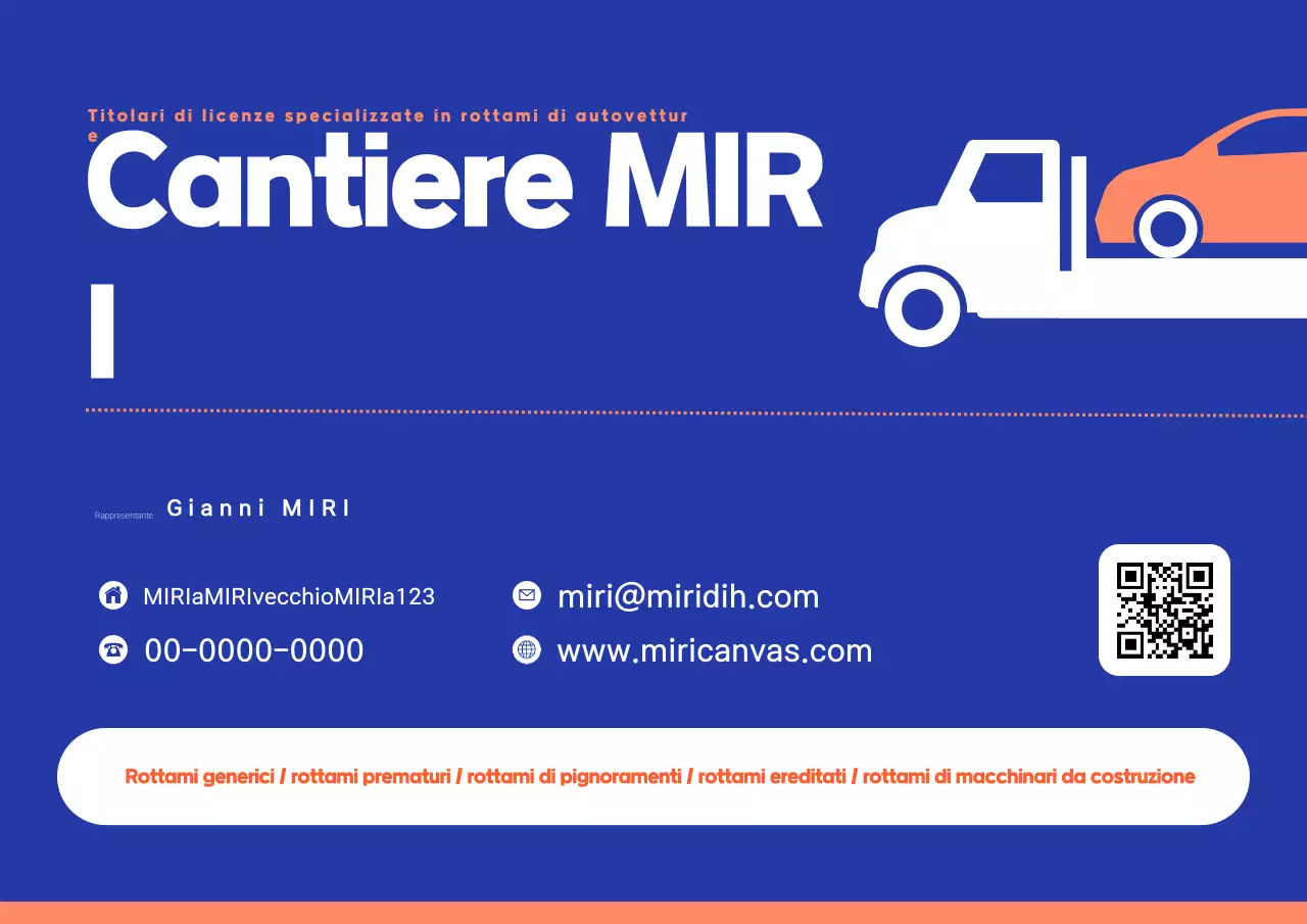 Annuncio di auto rottamata blu semplice