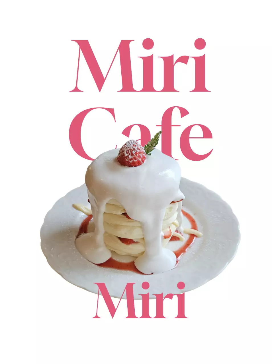 Werbung für ein einfaches rosa Dessert