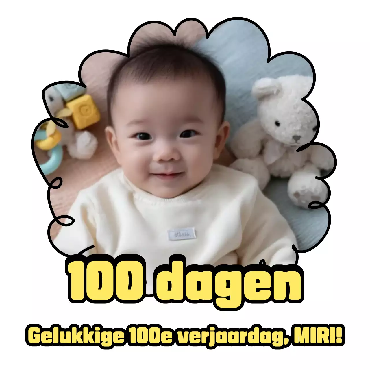 Viering van de 100e dag van Yellow Baby