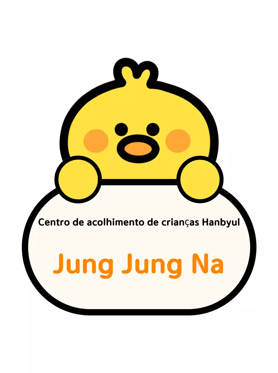 Etiqueta de nome amarela para bebê para jardim de infância