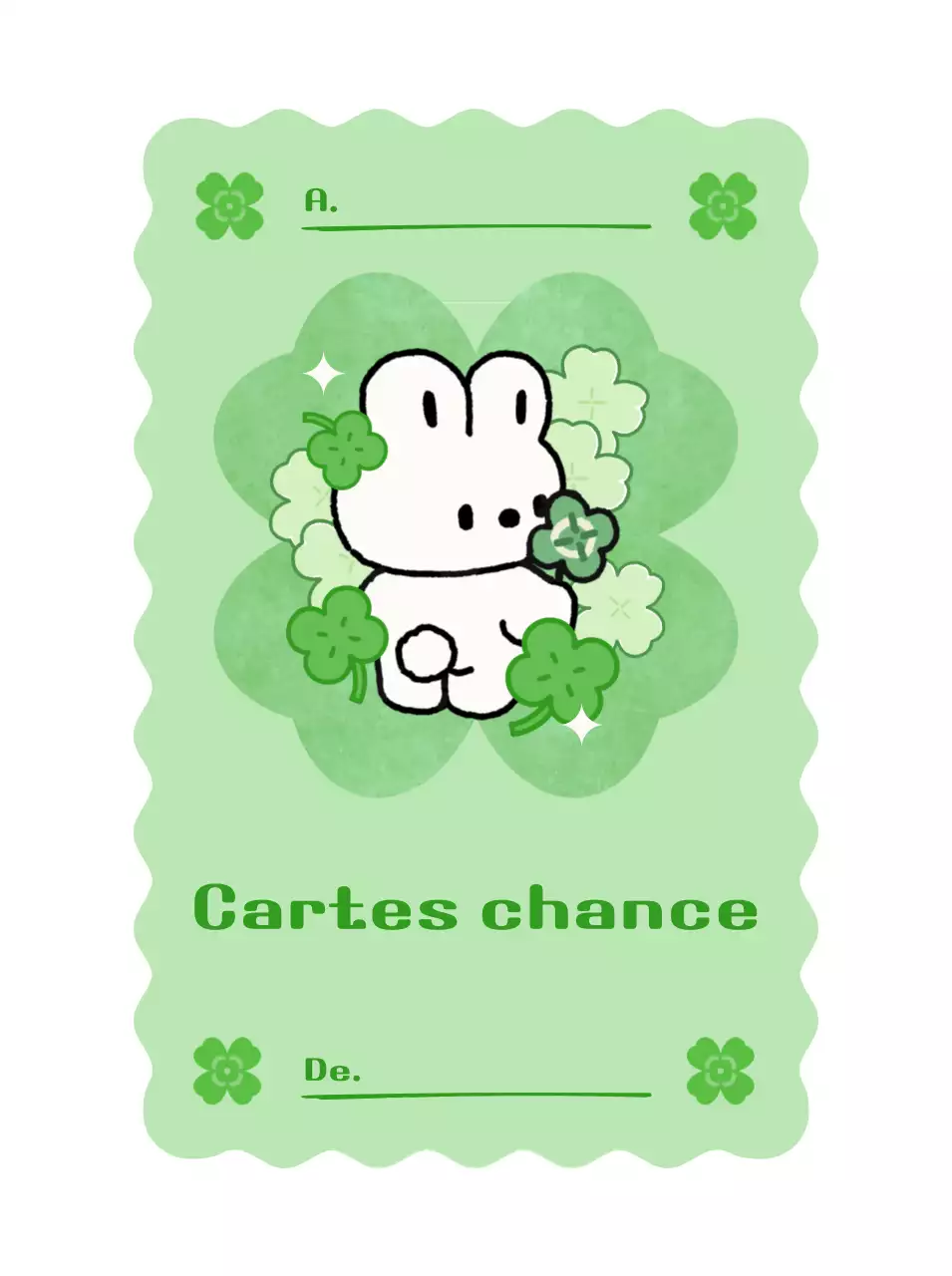 Dessin animé bébé vert bonne chance