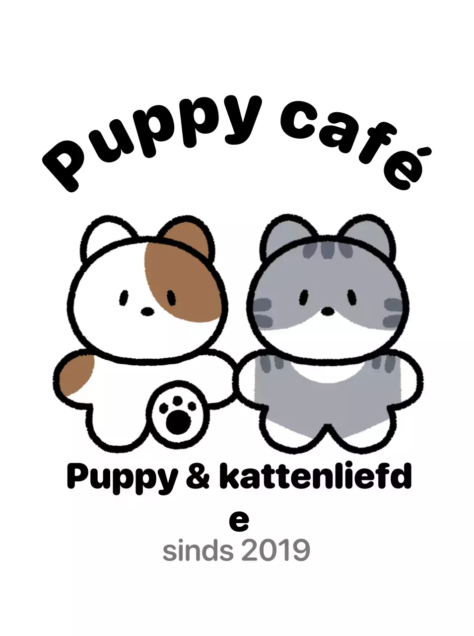 Zwart schattig cafélogo