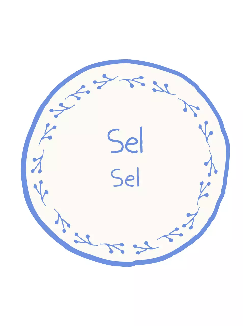 Autocollant simple sel bleu