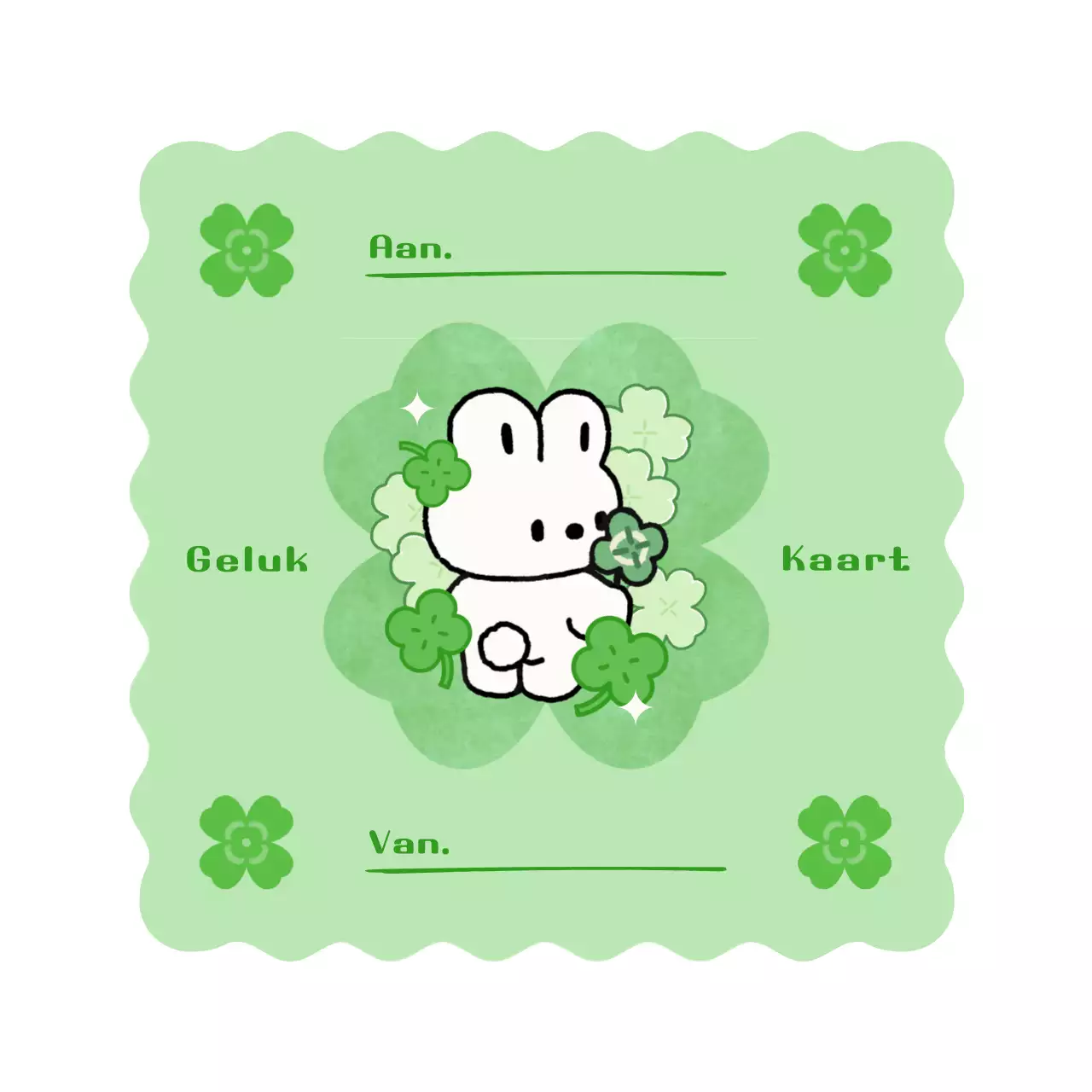 Groene schattige karakter ansichtkaart