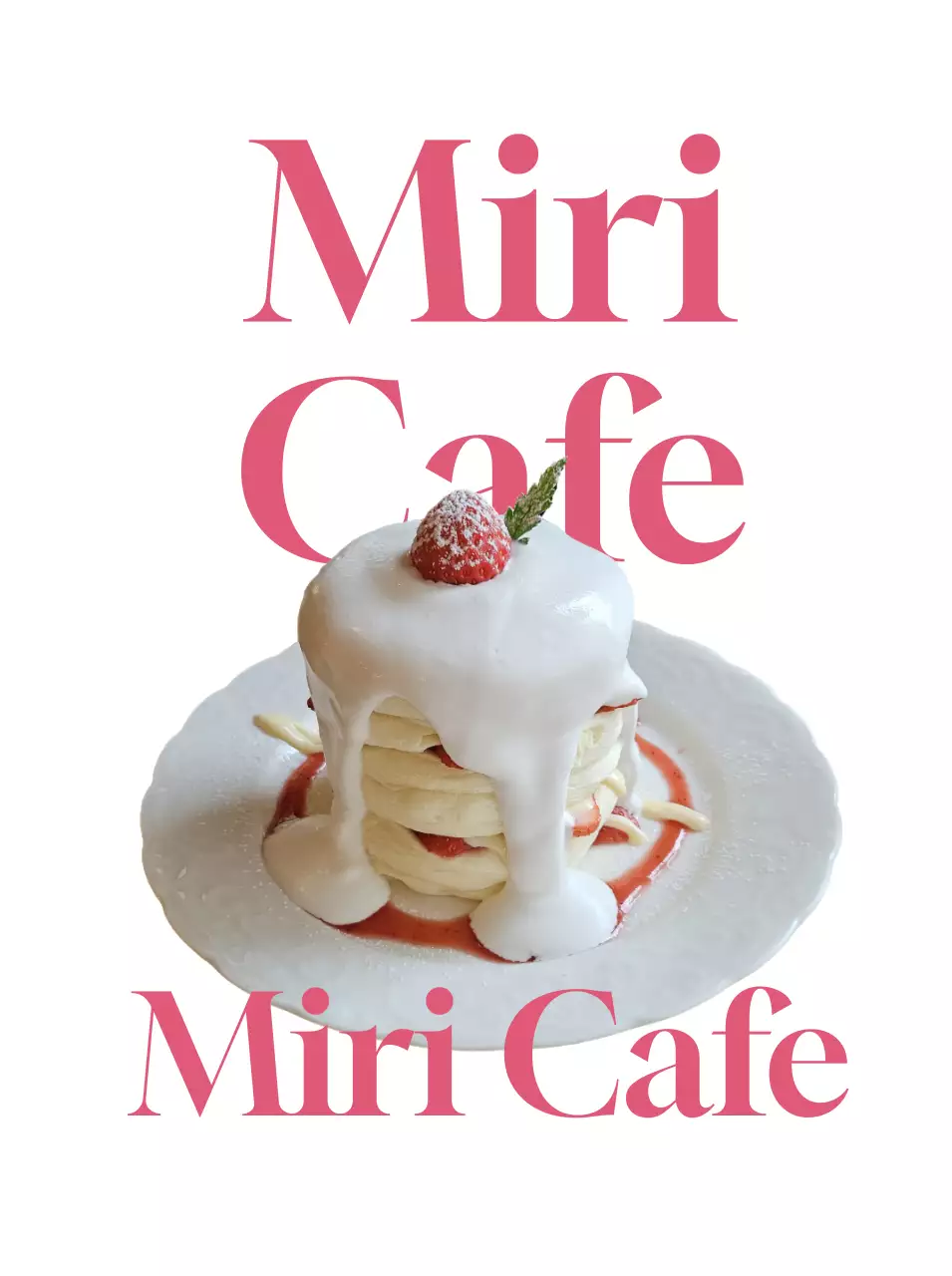 Iklan Makanan Penutup Sederhana Berwarna Merah Muda