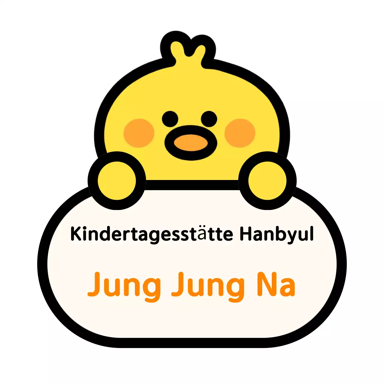 Gelbes Namensschild für Baby-Kindergartenartikel