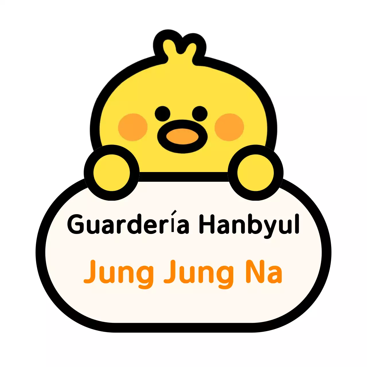 Etiqueta con nombre para artículos de guardería para bebés en color amarillo