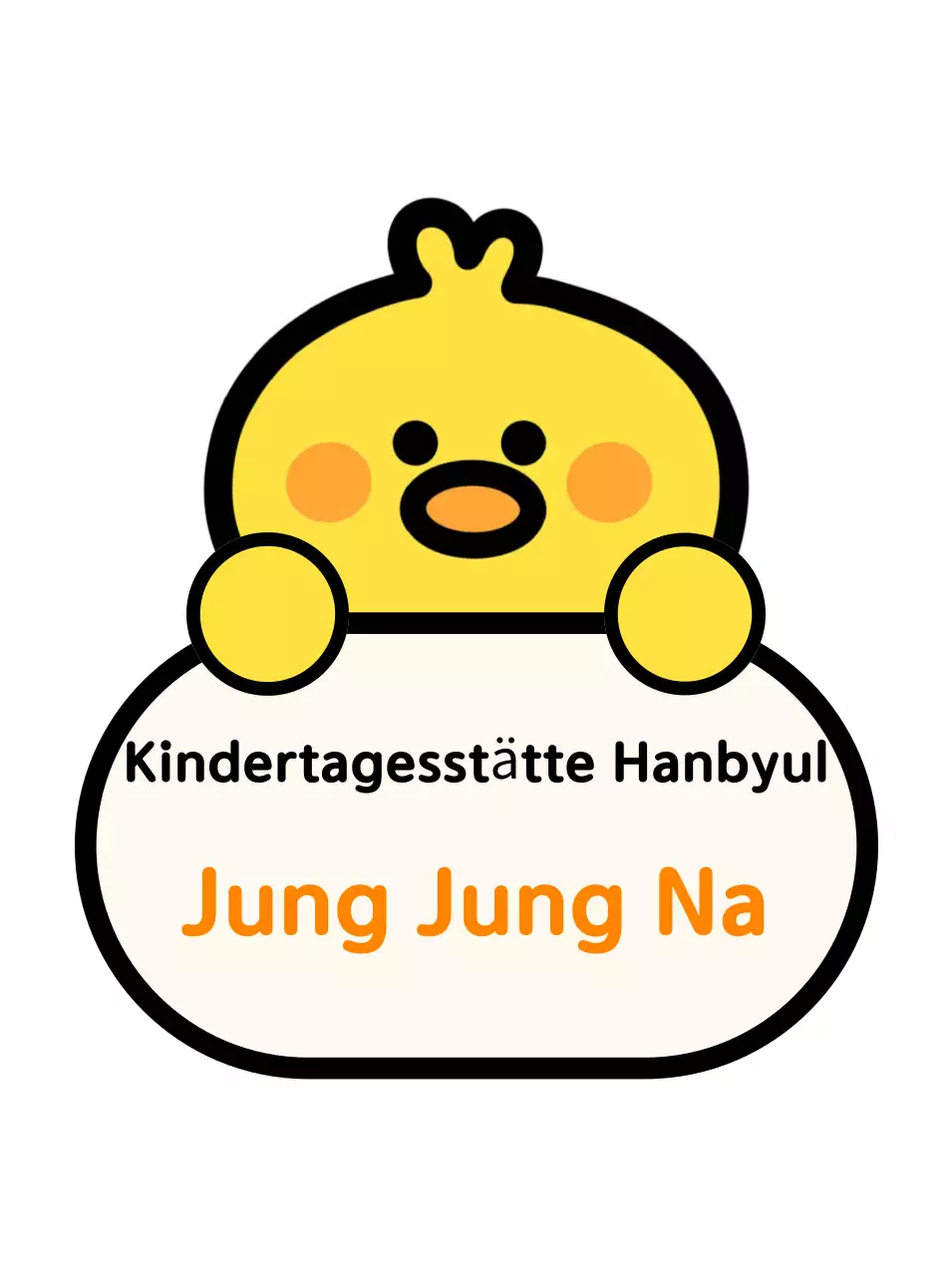 Gelbes Baby-Namensschild für den Kindergarten