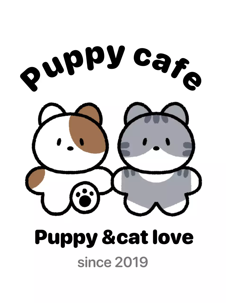 Logo kafe hitam yang lucu