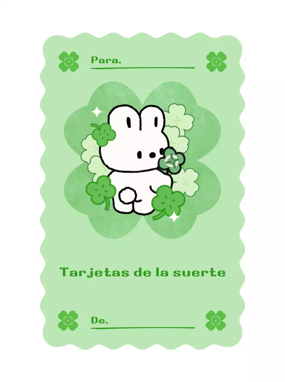 Caricatura de bebé verde Buena suerte