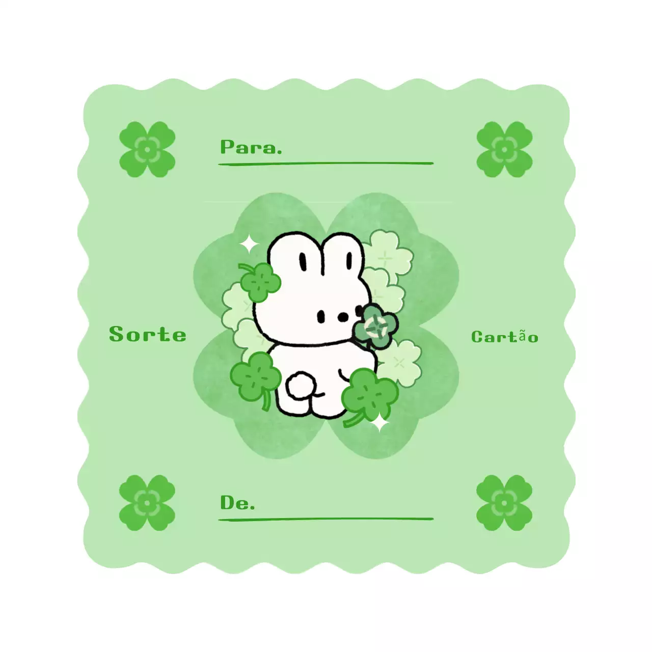 Cartão postal de personagem fofo verde