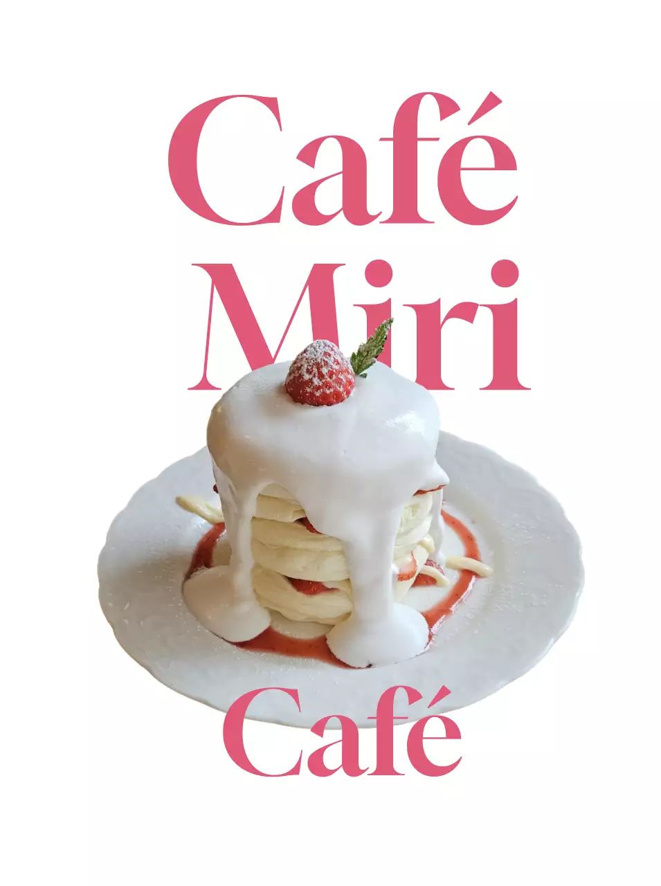 Anuncio de postre sencillo de color rosa