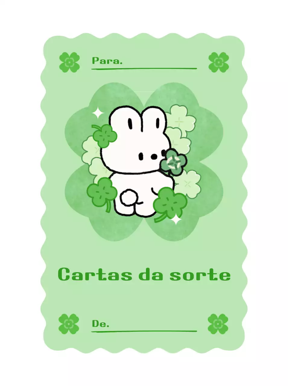 Desenho animado do bebê verde Boa sorte
