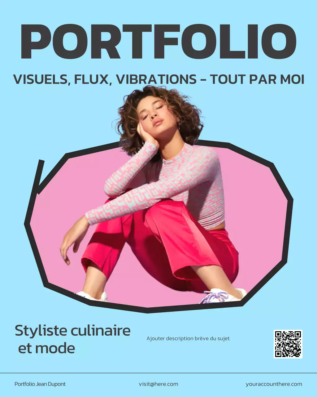 Publication Instagram du portfolio moderne bleu