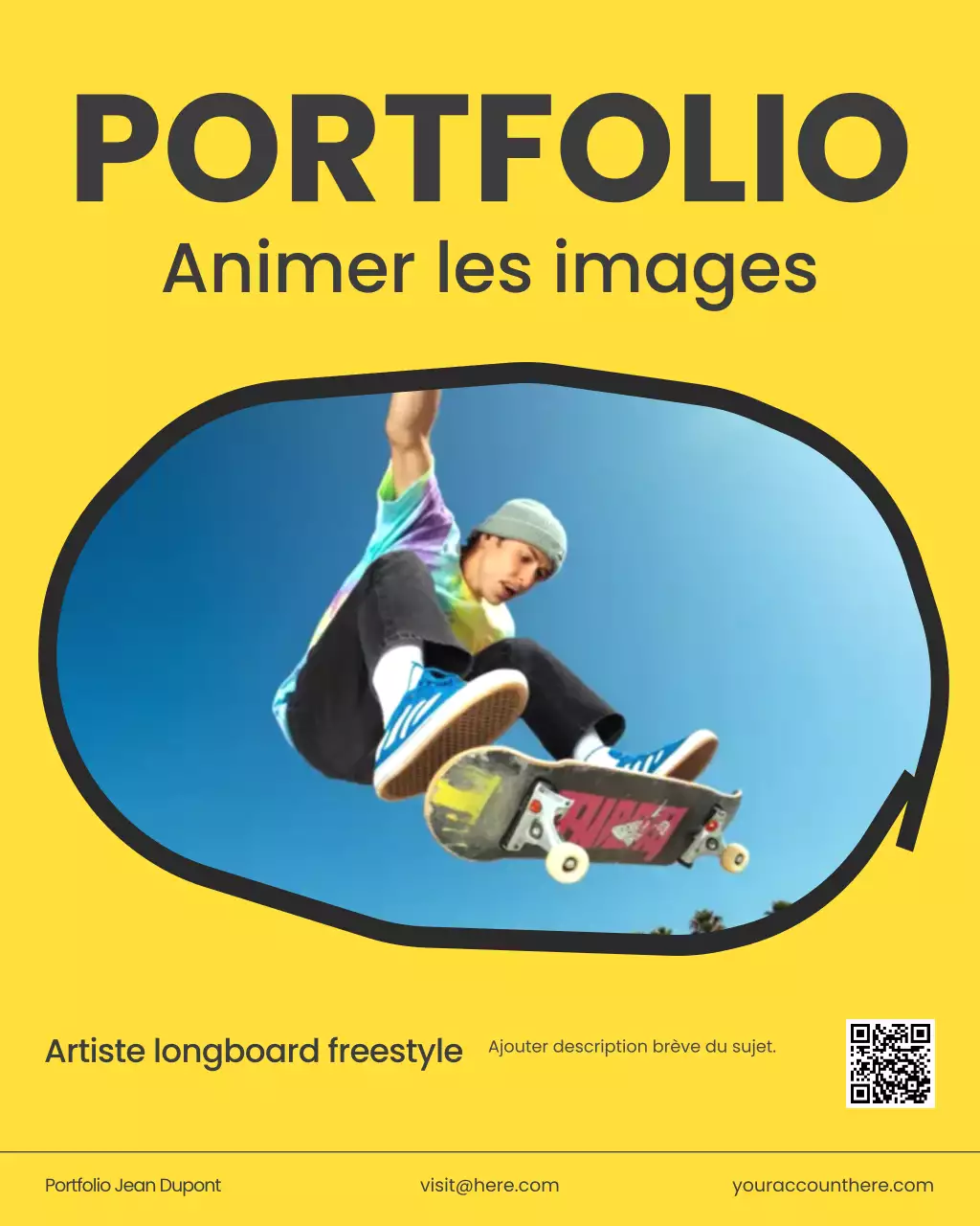 Publication Instagram du portfolio moderne bleu