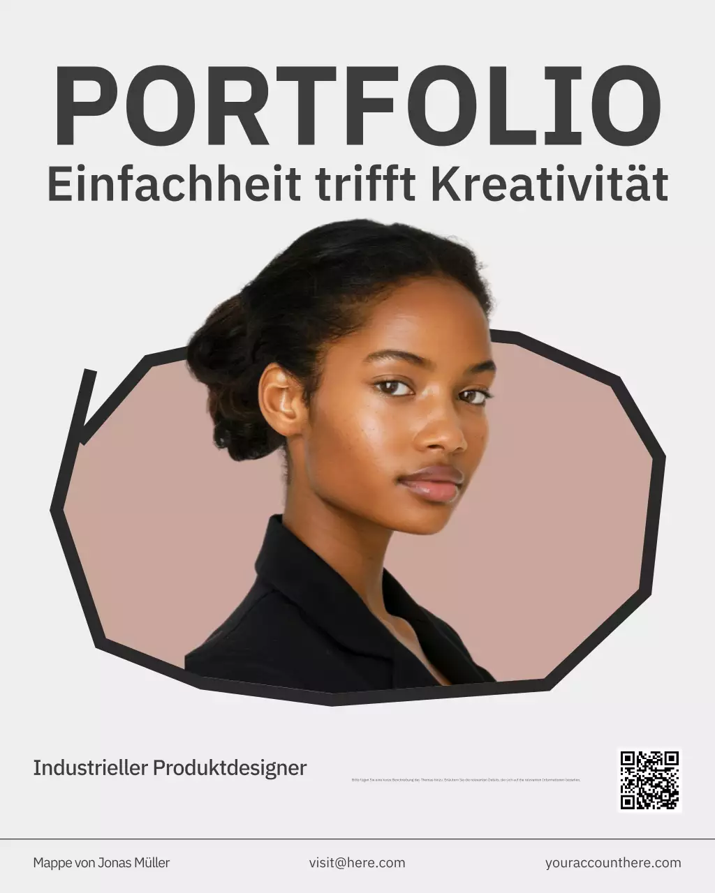 Blauer moderner Portfolio-Instagram-Beitrag