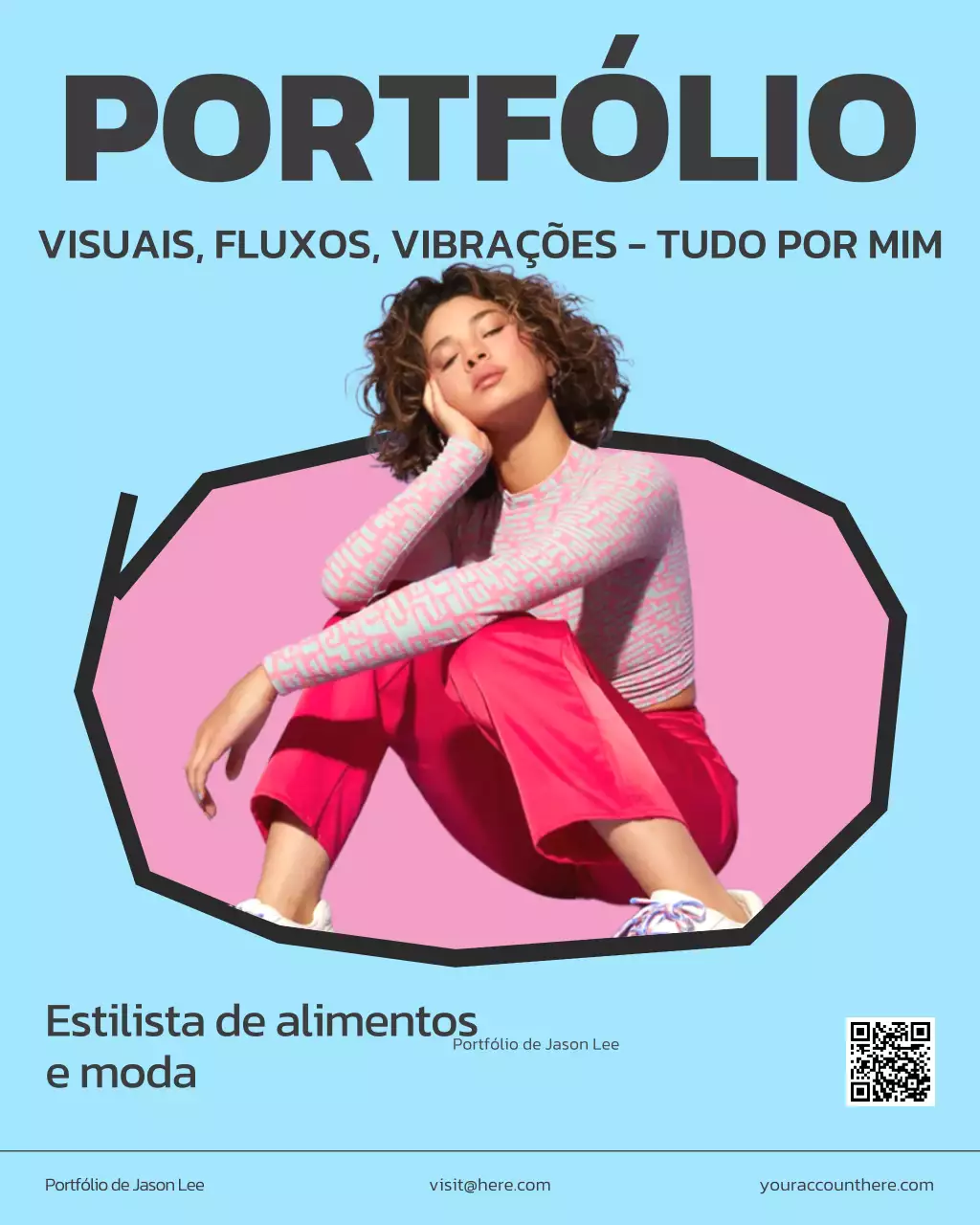 Postagem do Instagram do Portfólio Moderno Azul