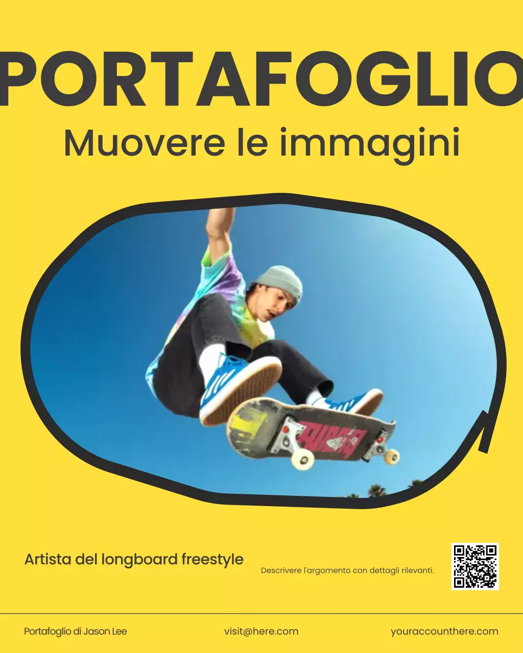 Post Instagram del portfolio moderno blu