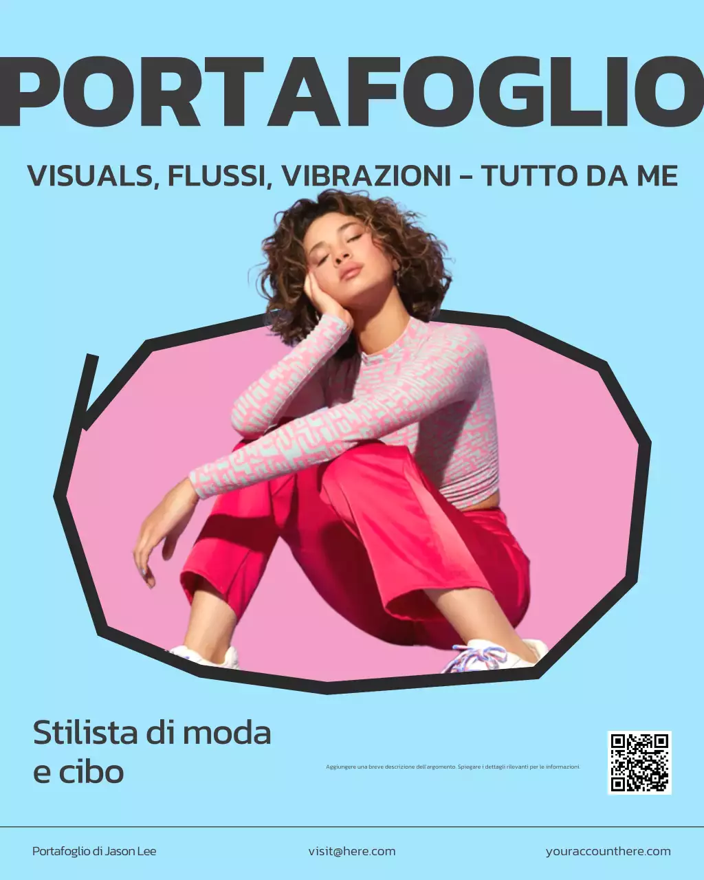 Post Instagram del portfolio moderno blu