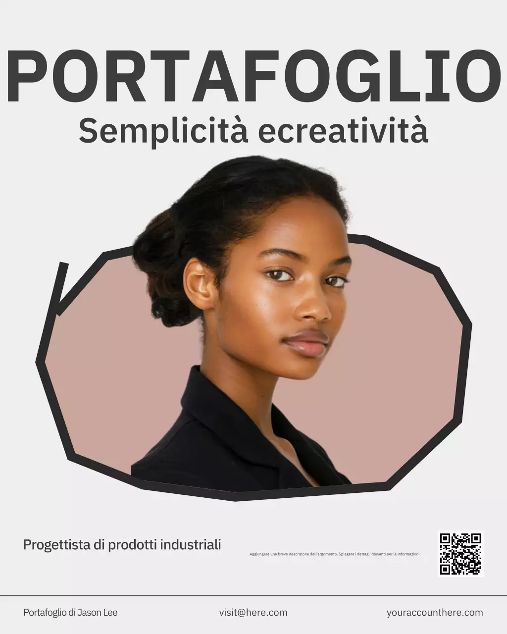 Post Instagram del portfolio moderno blu