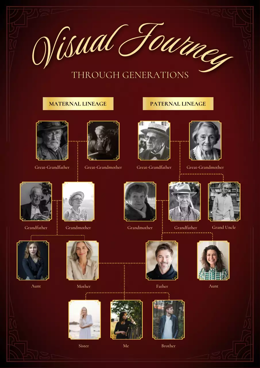 Red Traditional Family Tree Poster