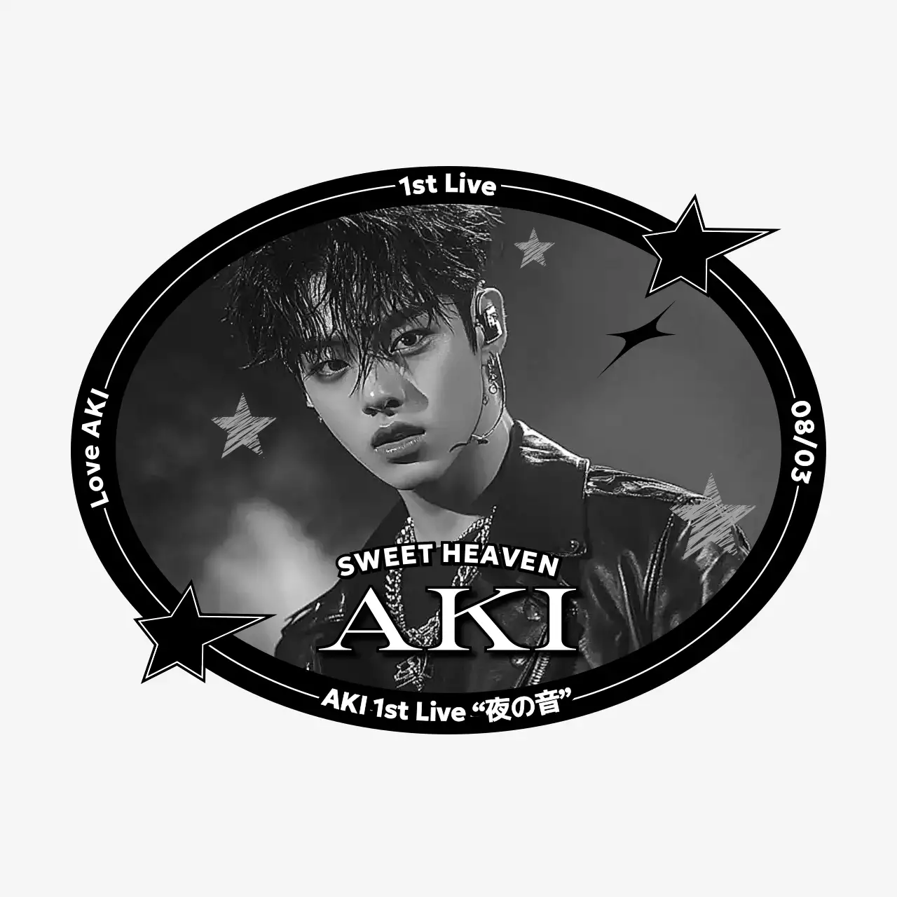 白黒 モダン 音楽 ポスター 推し活