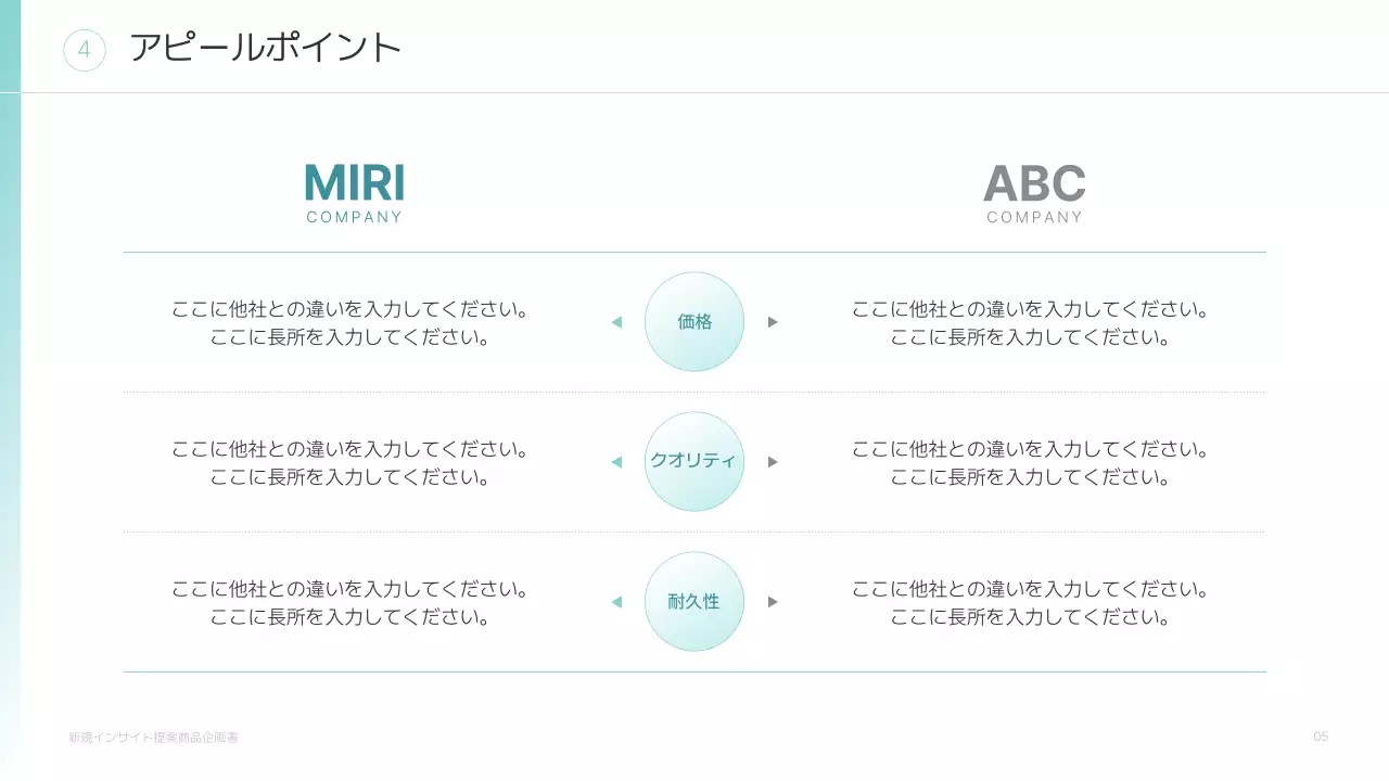 水色 シンプル ビジネス 企画書 プレゼンテーション