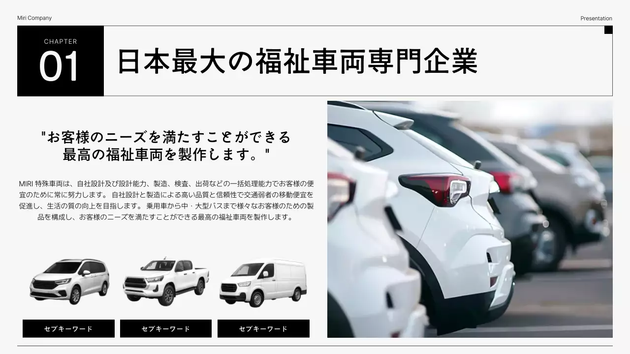 黒 モダン 自動車 プレゼンテーション