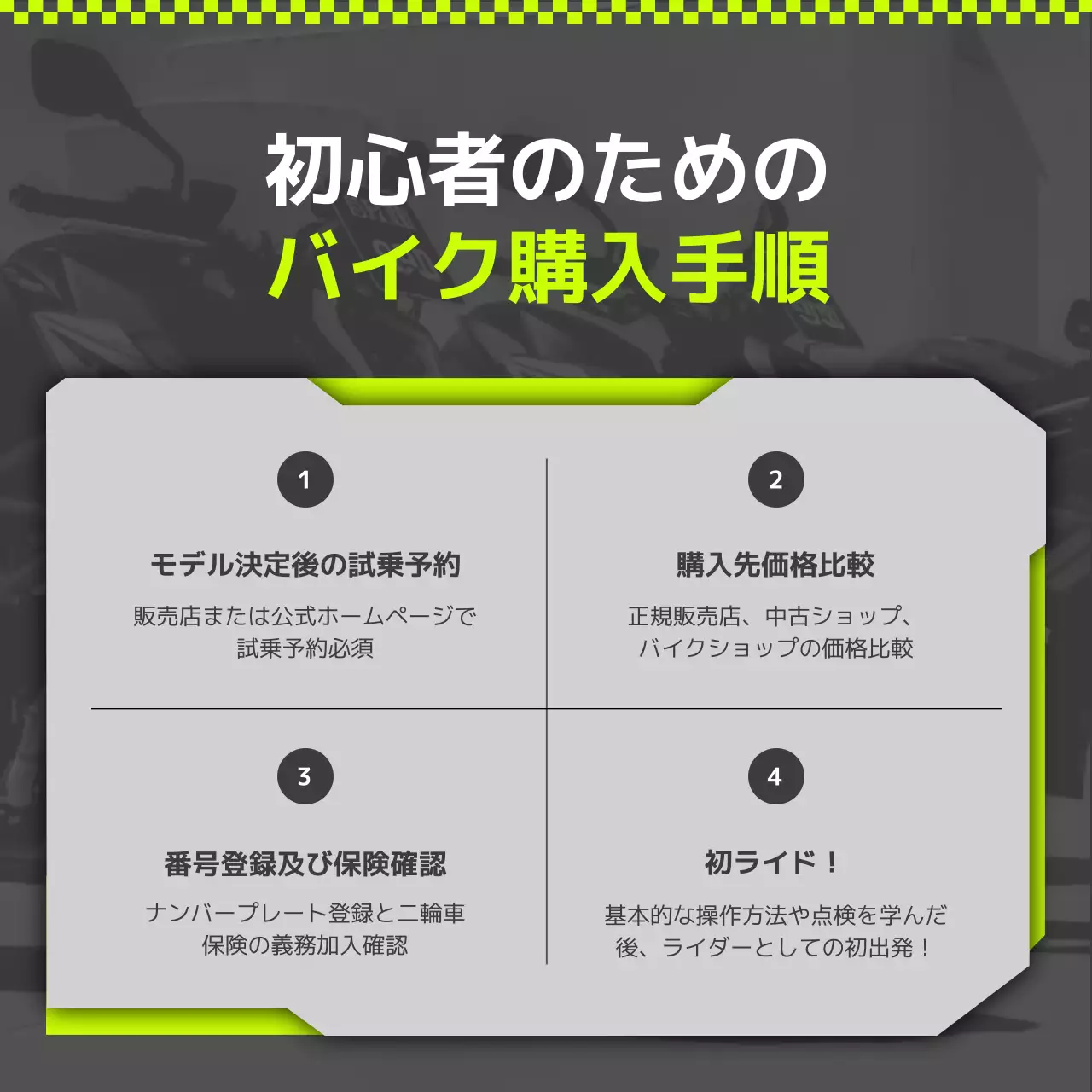 ネオン モダン オートバイ ポスター