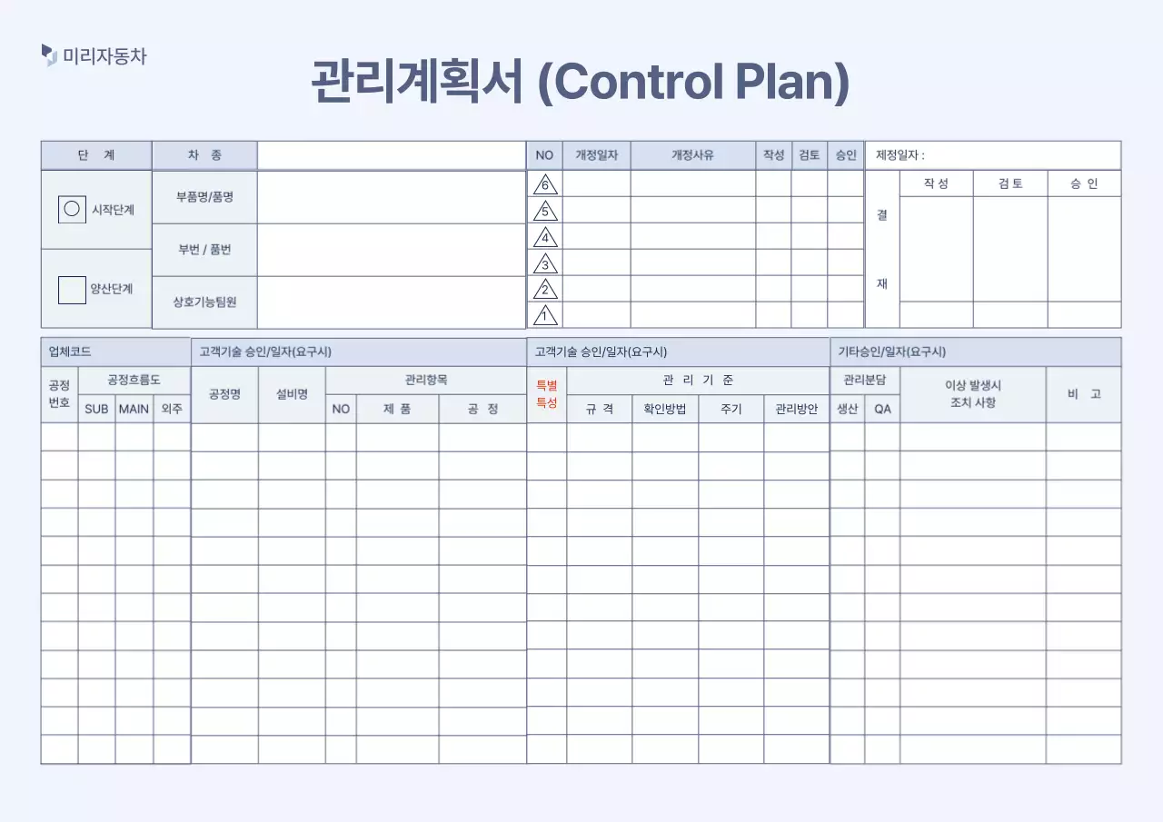 회색 기본 관리 계획 설명서