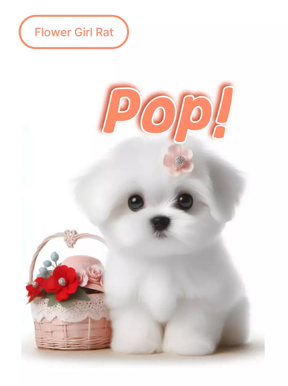 Stiker anak anjing lucu berwarna putih