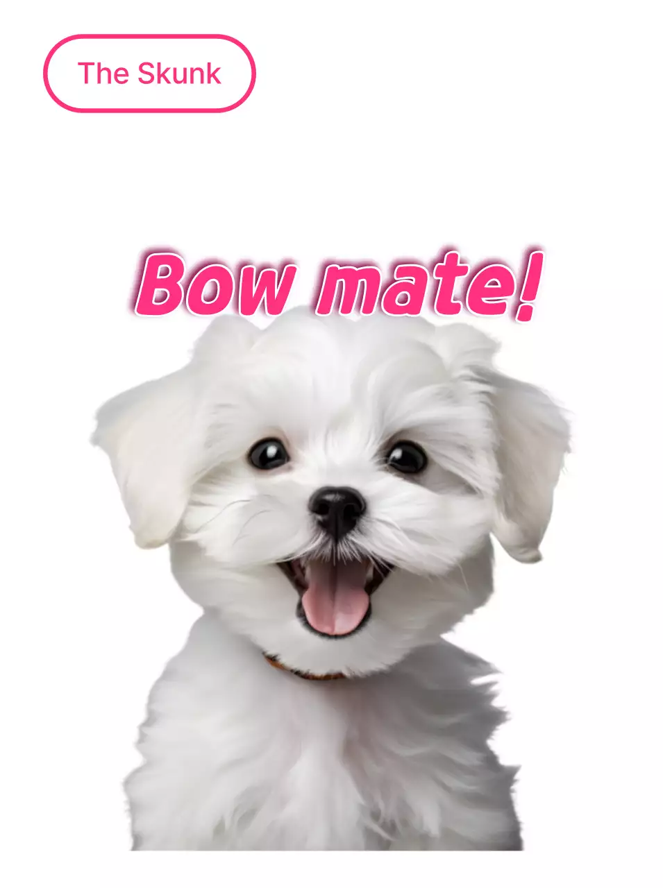 Stiker anak anjing lucu berwarna putih