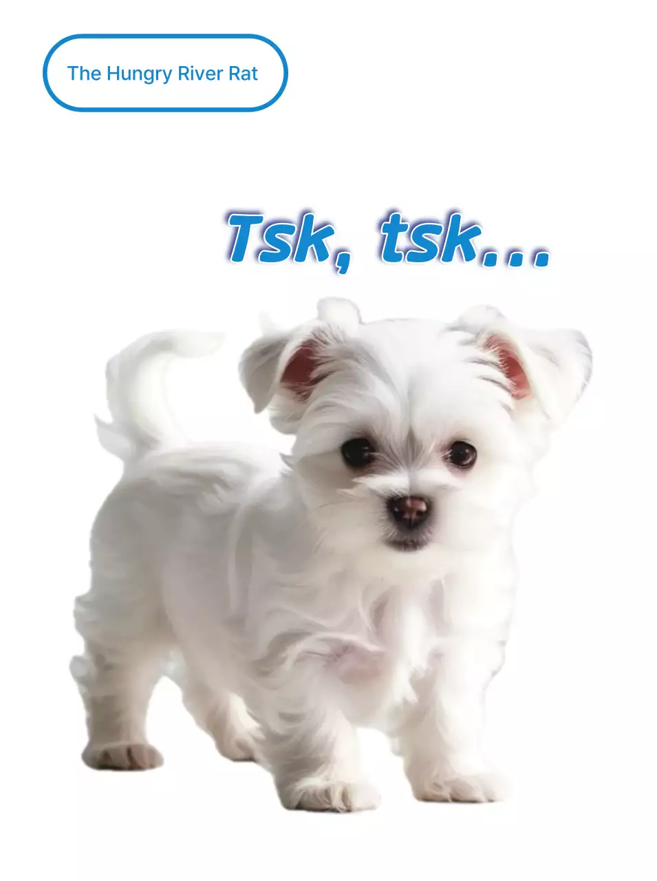 Stiker anak anjing lucu berwarna putih