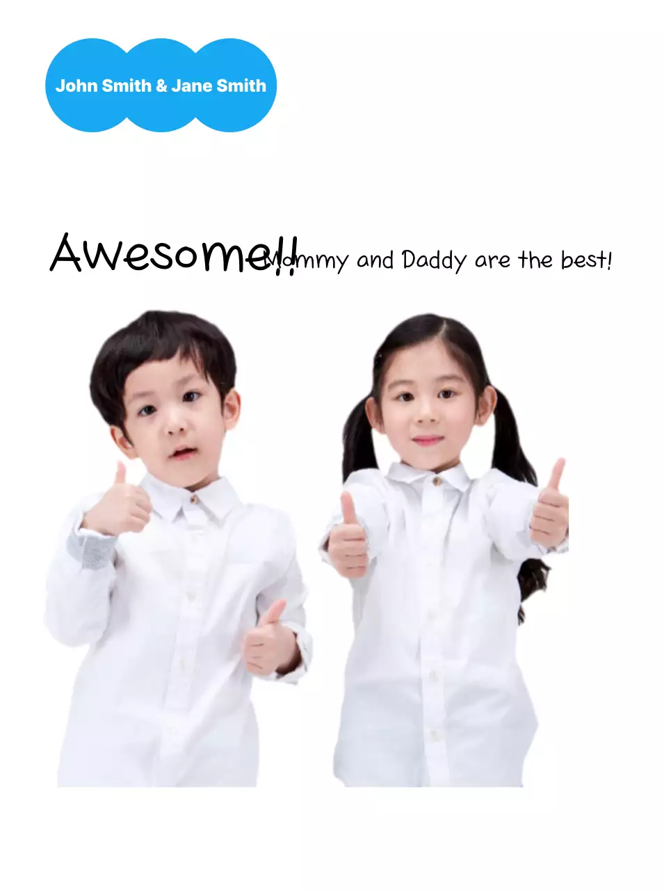 Bayi Putih Merayakan Hari Orang Tua