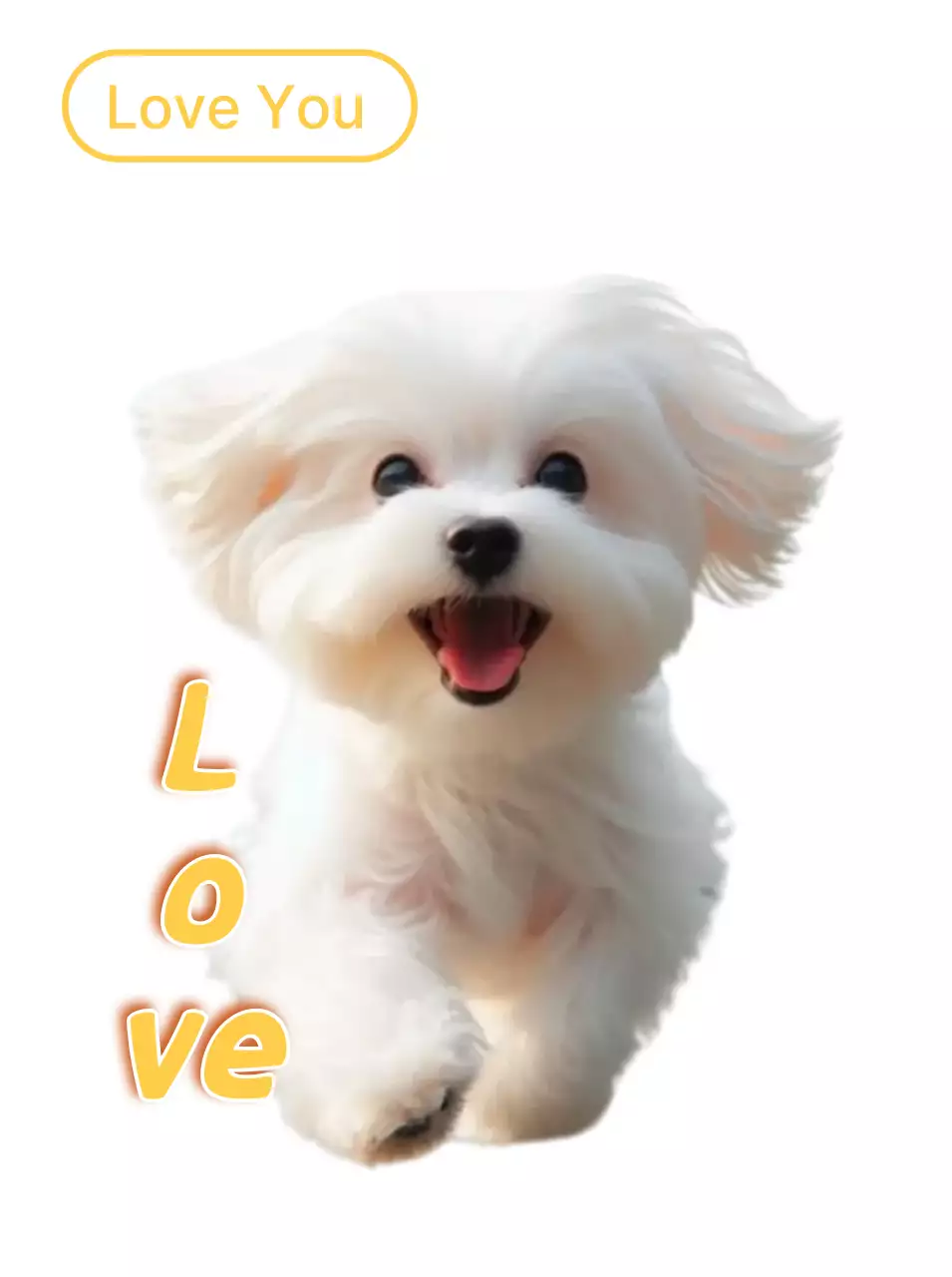 Stiker anak anjing lucu berwarna putih