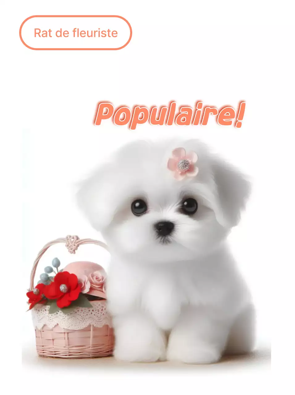 Autocollant chiot blanc mignon