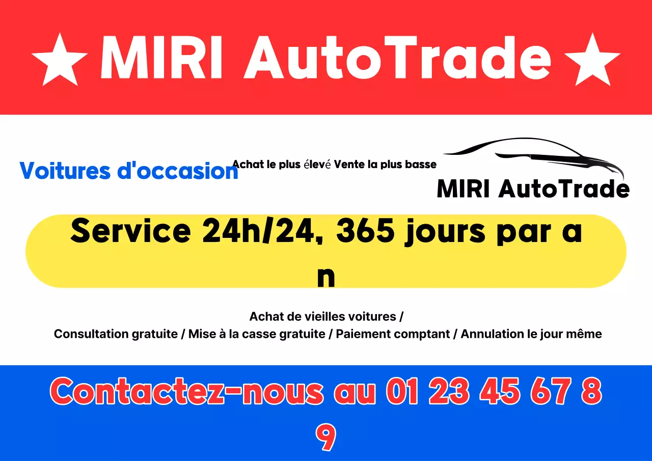 Publicité de voiture d'occasion Red Basic