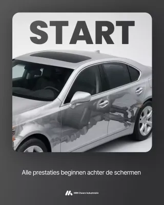 grijze moderne auto-advertentie