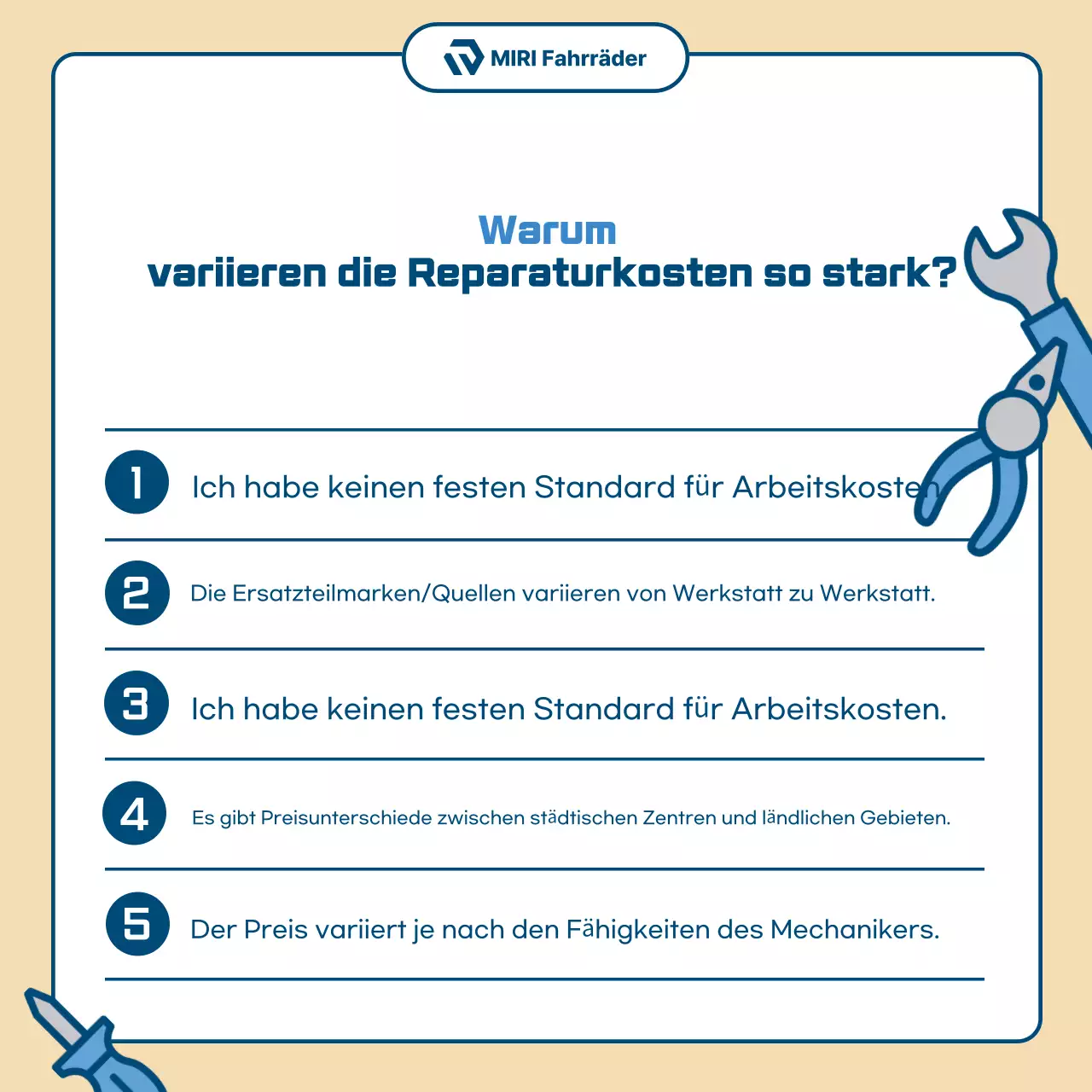 Beige Einfache Motorrad-Reparaturanzeige